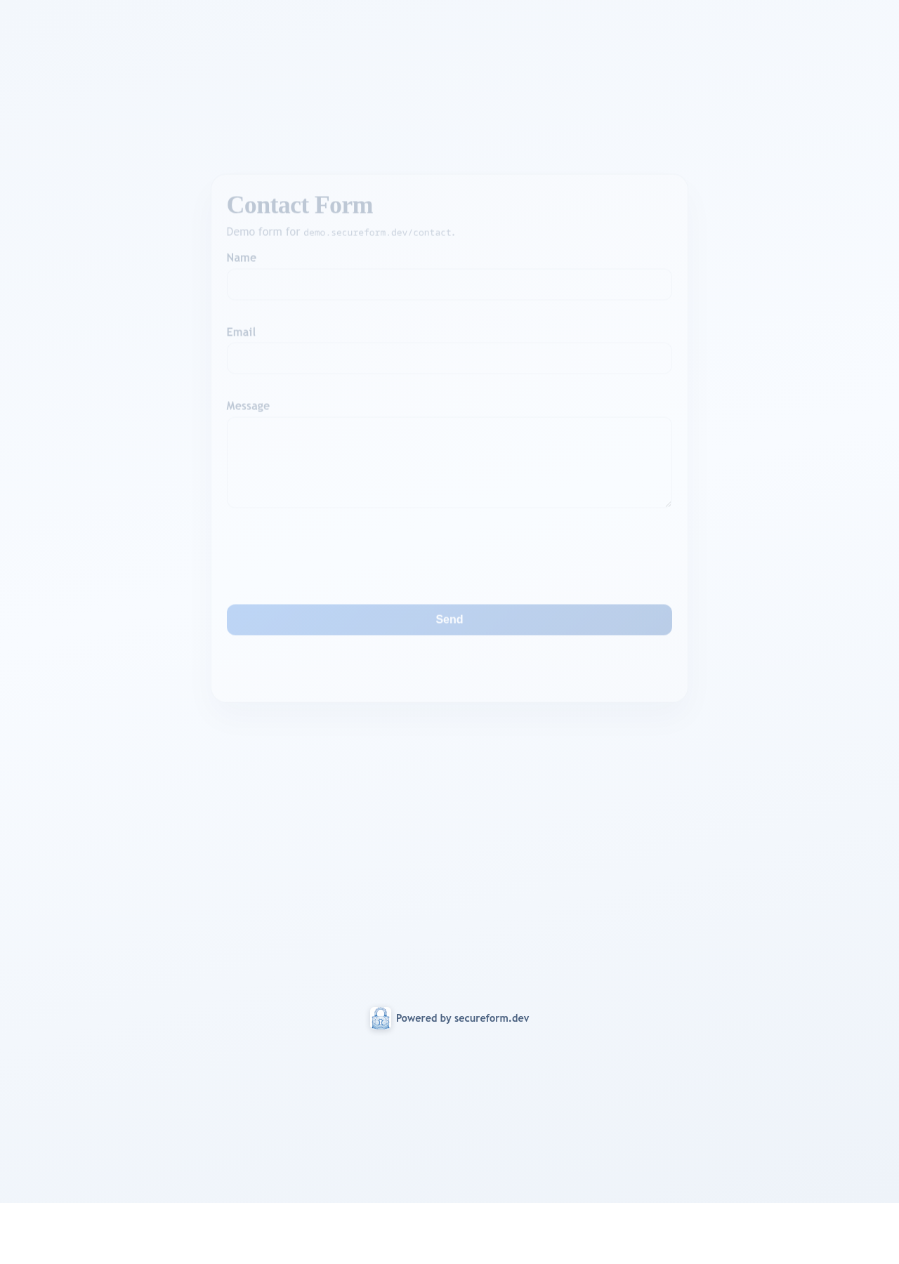 Example mobile-first contact form built by SecureForm